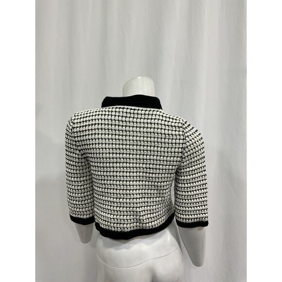 My Beachy Side Revolve Black Microfiber Acrylic Crochet Cropped Cardigan Size S - Picture 3 of 5